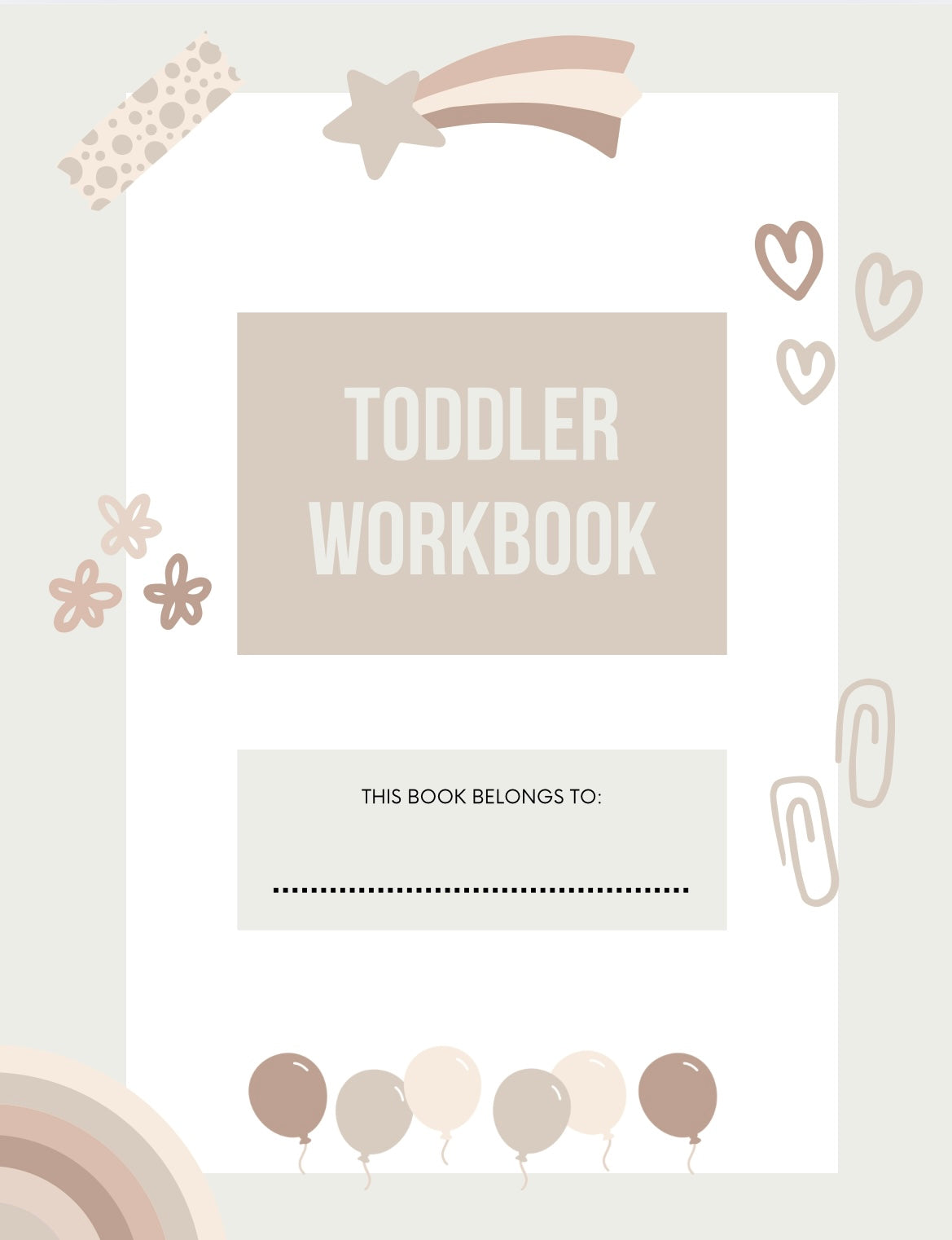 Toddler Workbook Digital/Printable